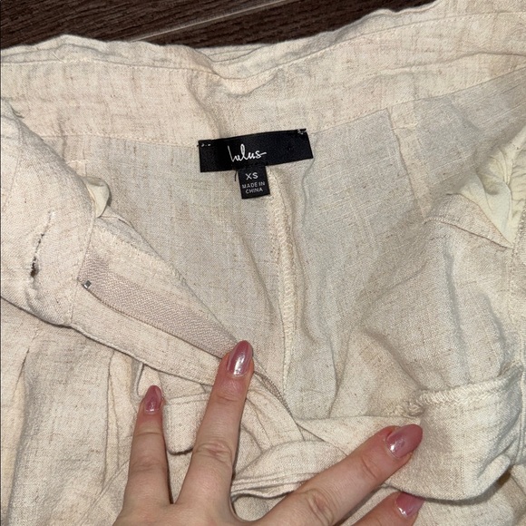 Lulus Trend Alert Beige Belted High-waisted Wide-leg Pants - Size XS - Picture 7 of 7